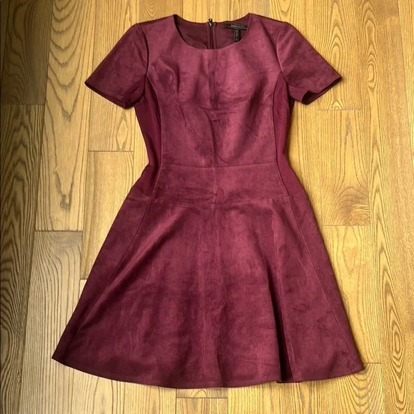 BCBGMaxAzria burgandy faux leather dress BCBGMaxAzria burgandy faux leather dress